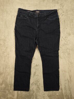 NYDJ Marilyn Straight Jeans Women's 16 Short Dark Wash Lift Tuck‎ Denim
